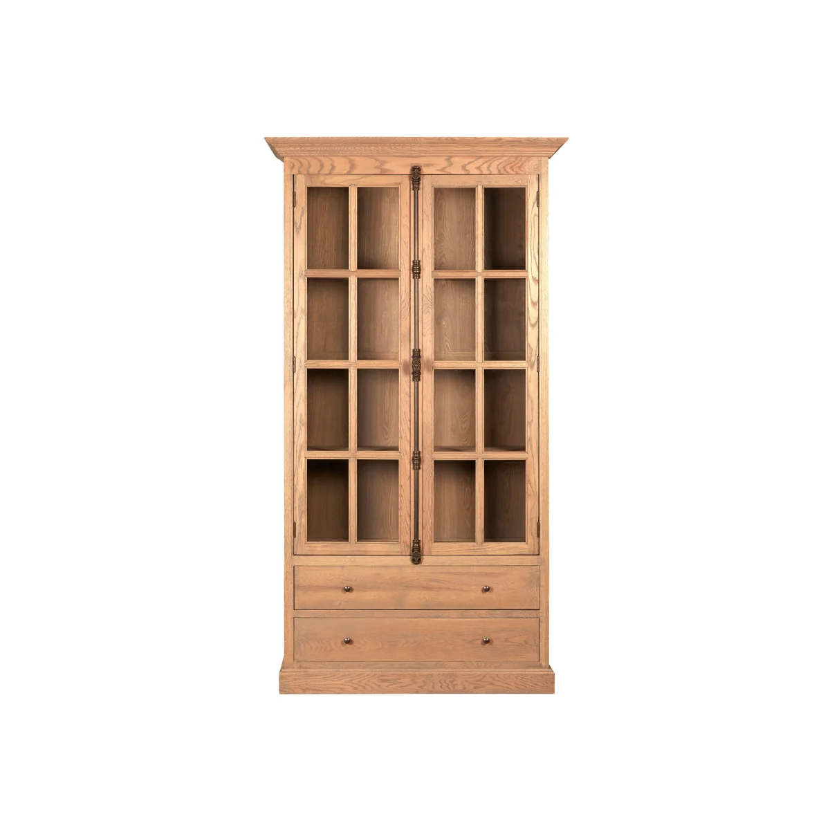 Lyon Washed Grey Finish Oak Wood Tall Cabinet - Brown – image 1