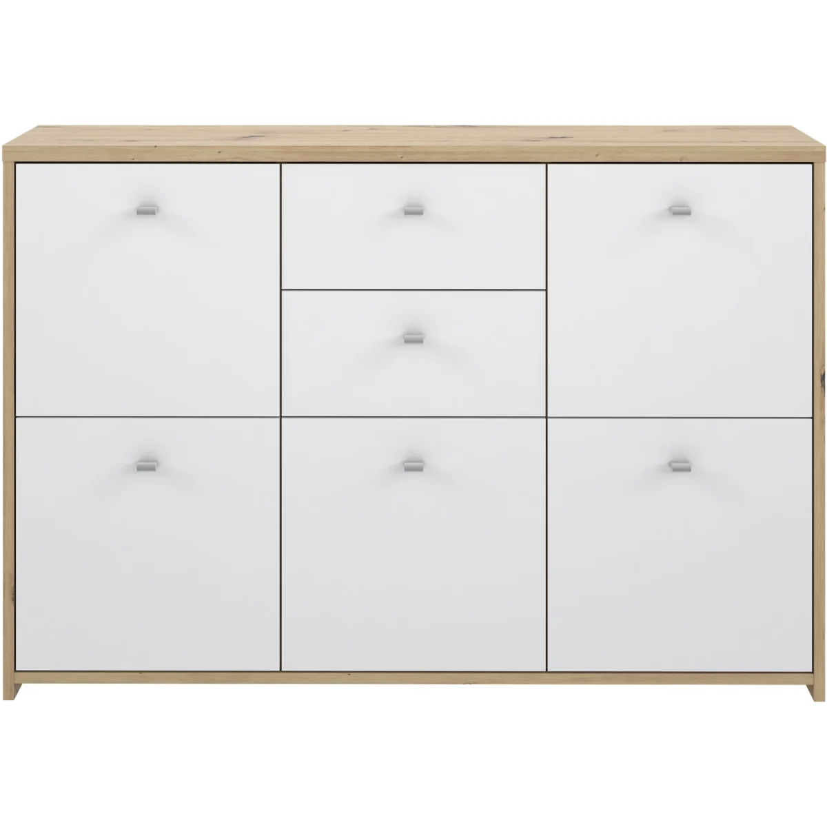 Best Chest Storage Cabinet with 2 Drawers and 5 Doors in Artisan Oak/White - Artisan Oak & White – image 3