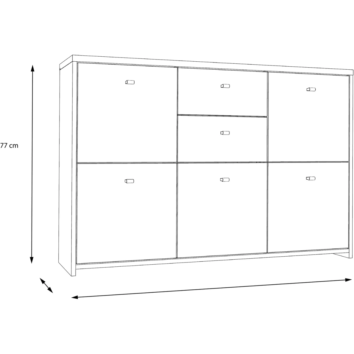 Best Chest Storage Cabinet with 2 Drawers and 5 Doors in Artisan Oak/White - Artisan Oak & White – image 5