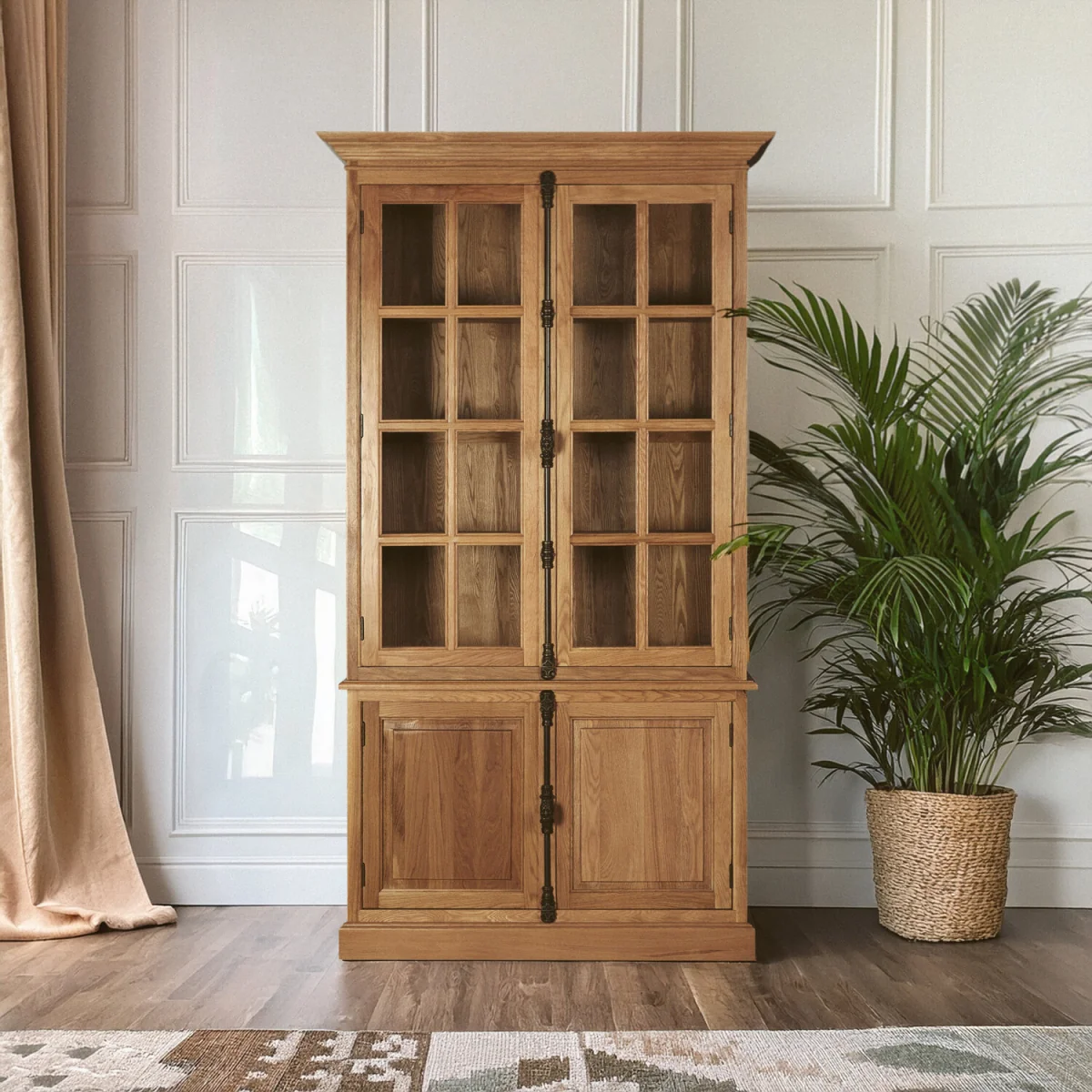 Lyon Natural Oak Wood Tall Cabinet – image 3