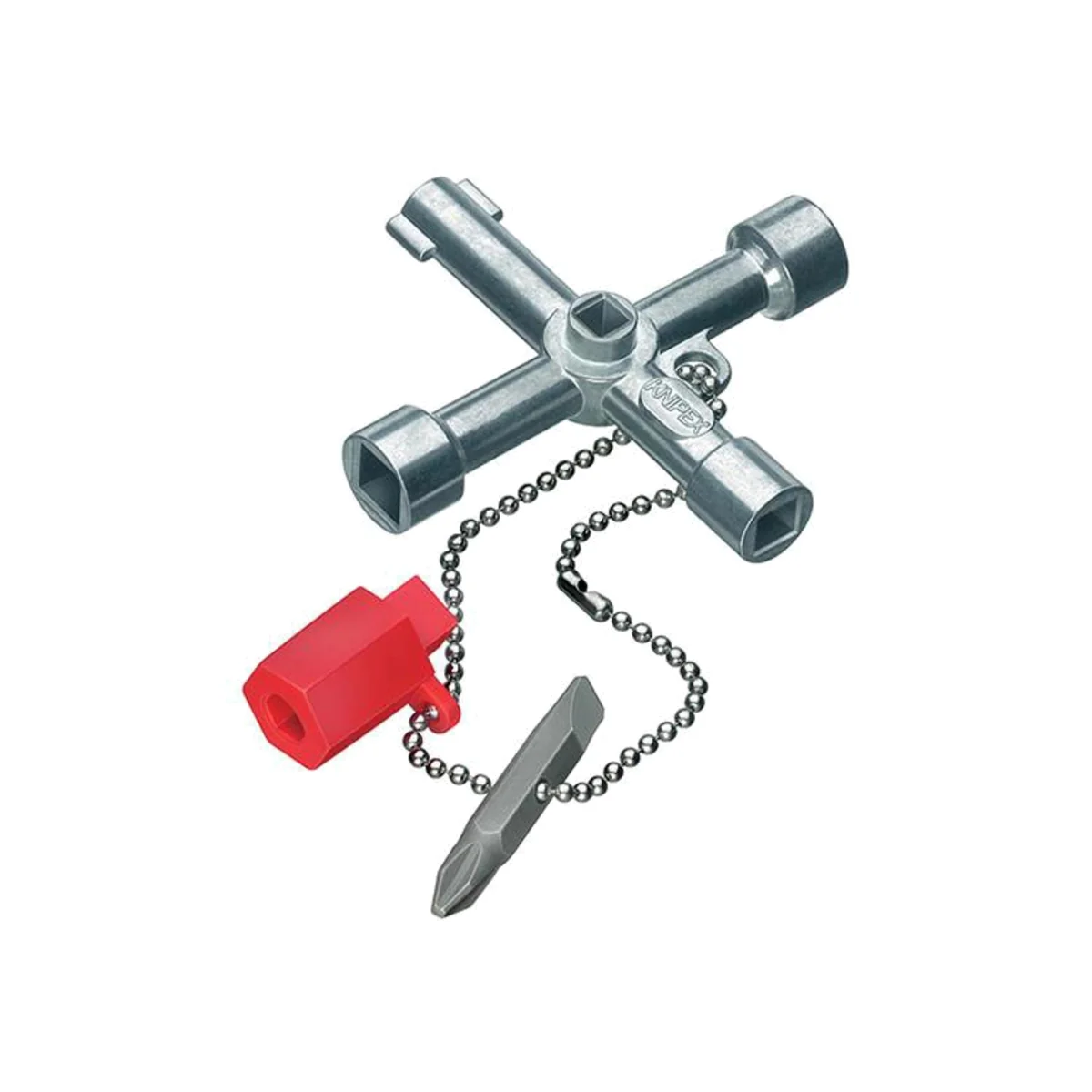 KNIPEX Standard 7 Way Cabinet Control Key - Multi-functional - 00 11 03 - White