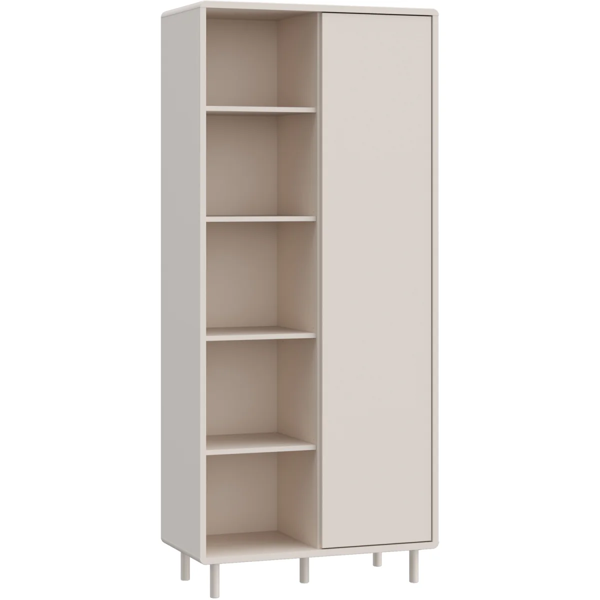 Playly Tall Storage Cabinet with Door/Open Shelving in Sand - Sand – image 3
