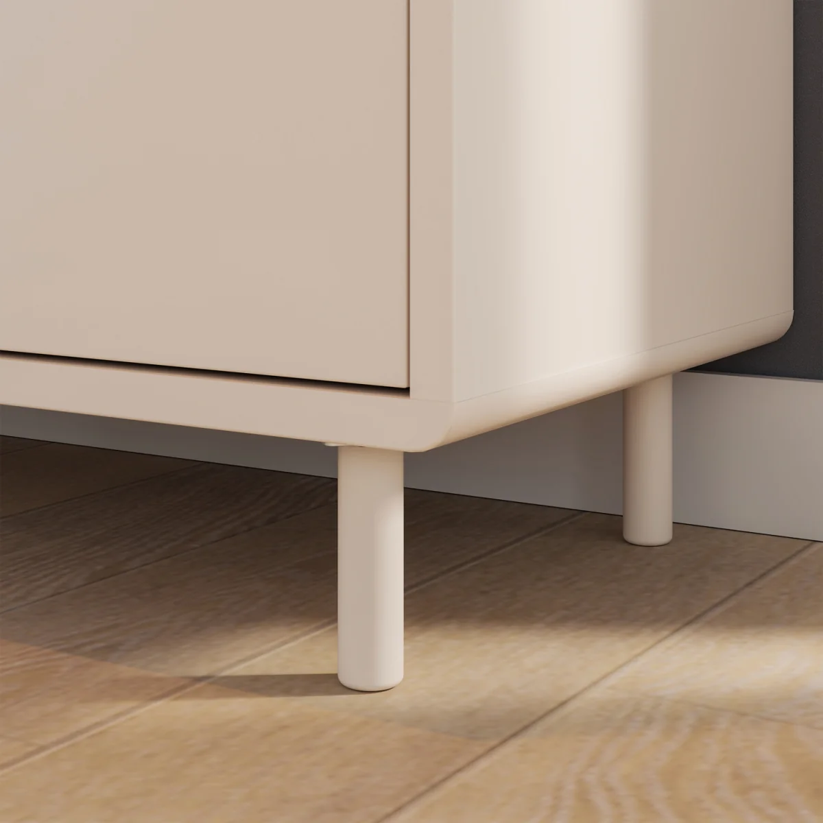 Playly Tall Storage Cabinet with Door/Open Shelving in Sand - Sand – image 8