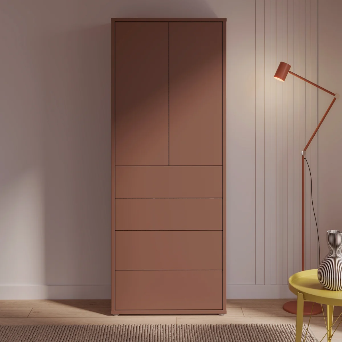 Alice Springs Tall Storage Cabinet with Push-Open Doors & 4 Drawers in Sand - Sage Green – image 17