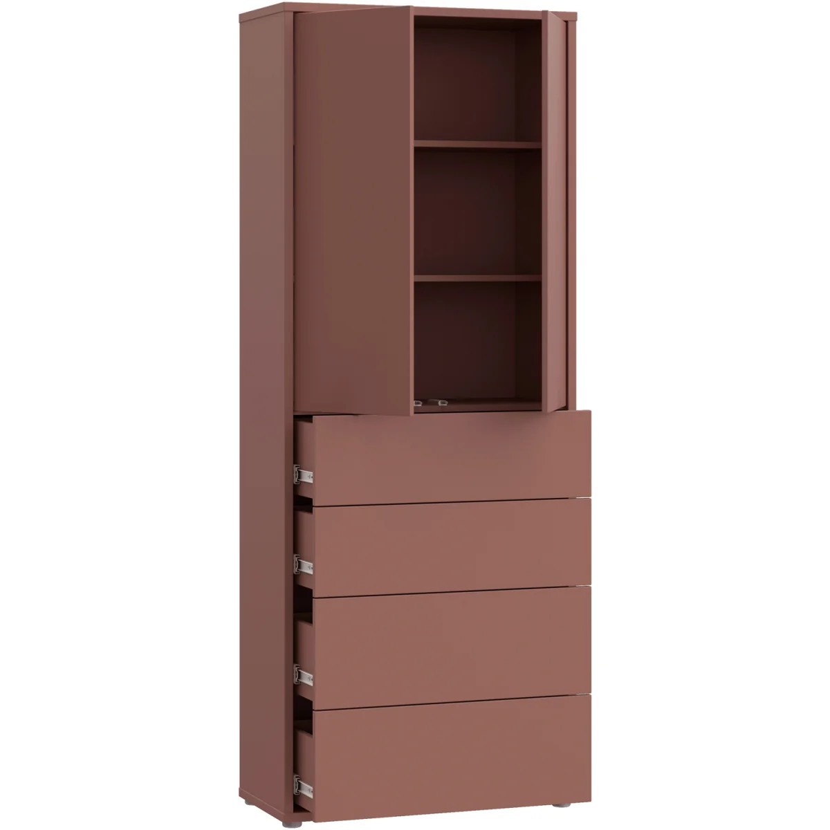 Alice Springs Tall Storage Cabinet with Push-Open Doors & 4 Drawers in Sand - Sage Green – image 21
