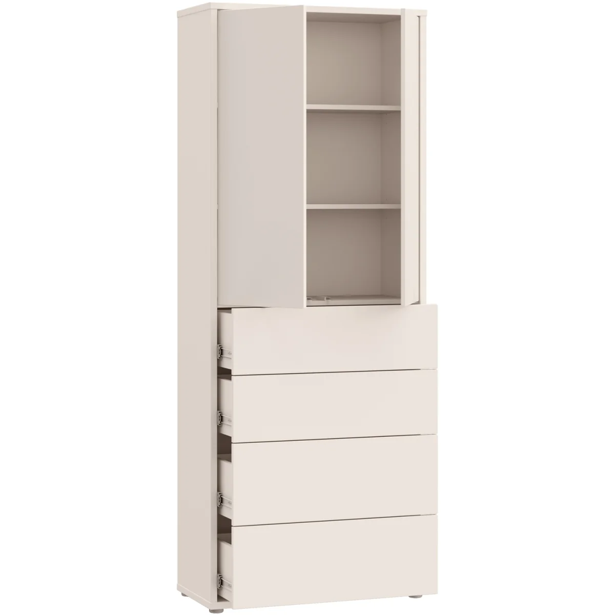 Alice Springs Tall Storage Cabinet with Push-Open Doors & 4 Drawers in Sand - Sage Green – image 5