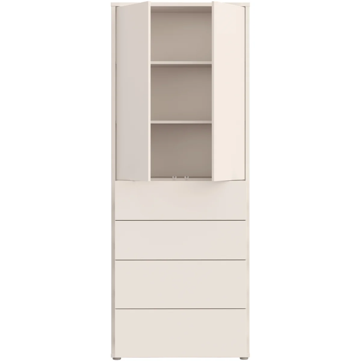 Alice Springs Tall Storage Cabinet with Push-Open Doors & 4 Drawers in Sand - Sage Green – image 6