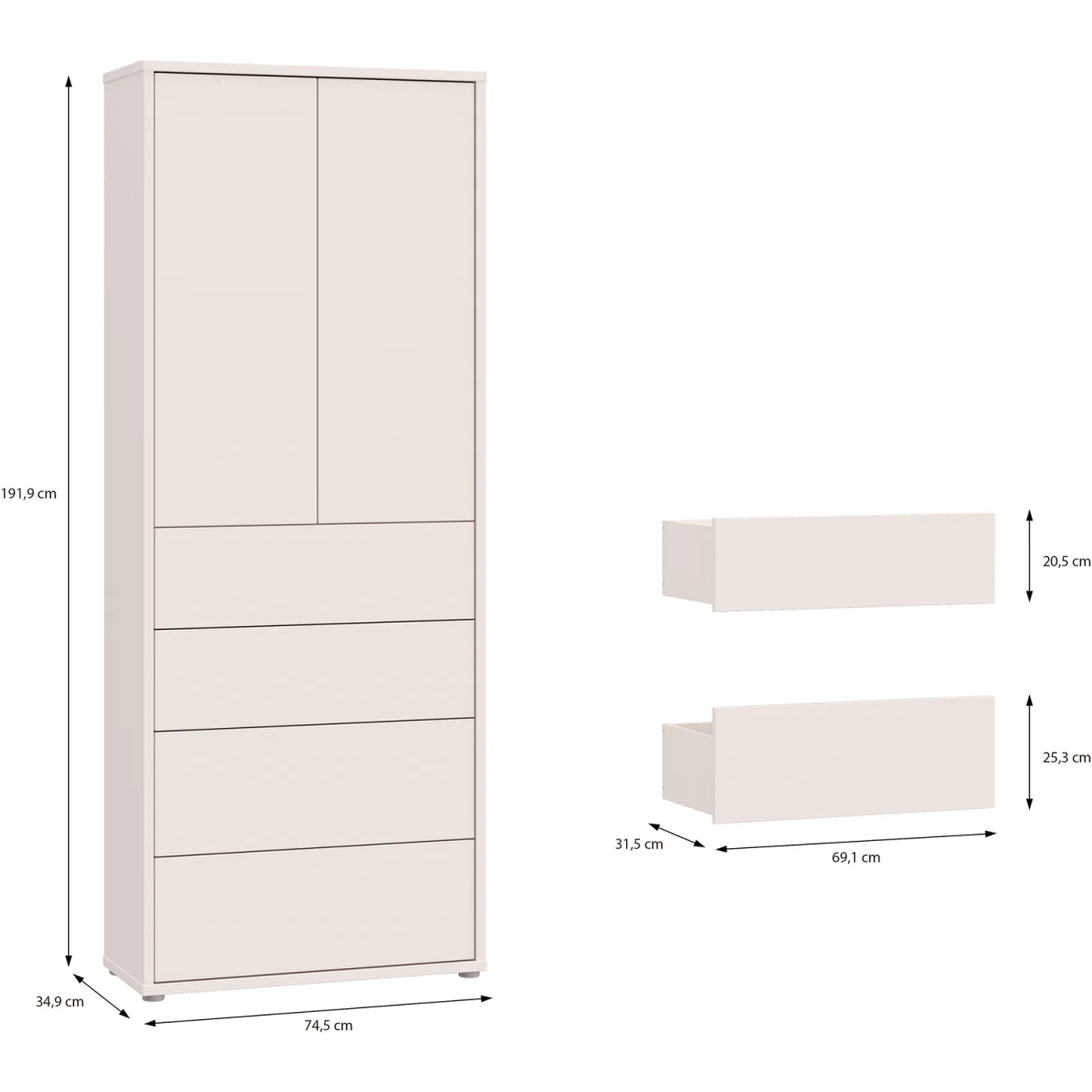 Alice Springs Tall Storage Cabinet with Push-Open Doors & 4 Drawers in Sand - Sage Green – image 9
