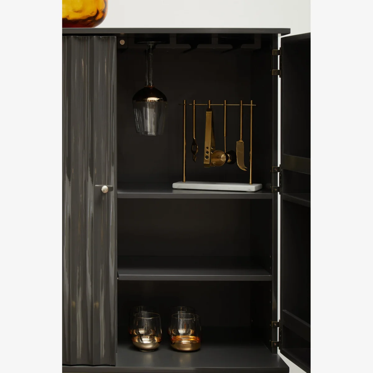 Genoa Grey Gloss Finish Cabinet - Grey – image 1