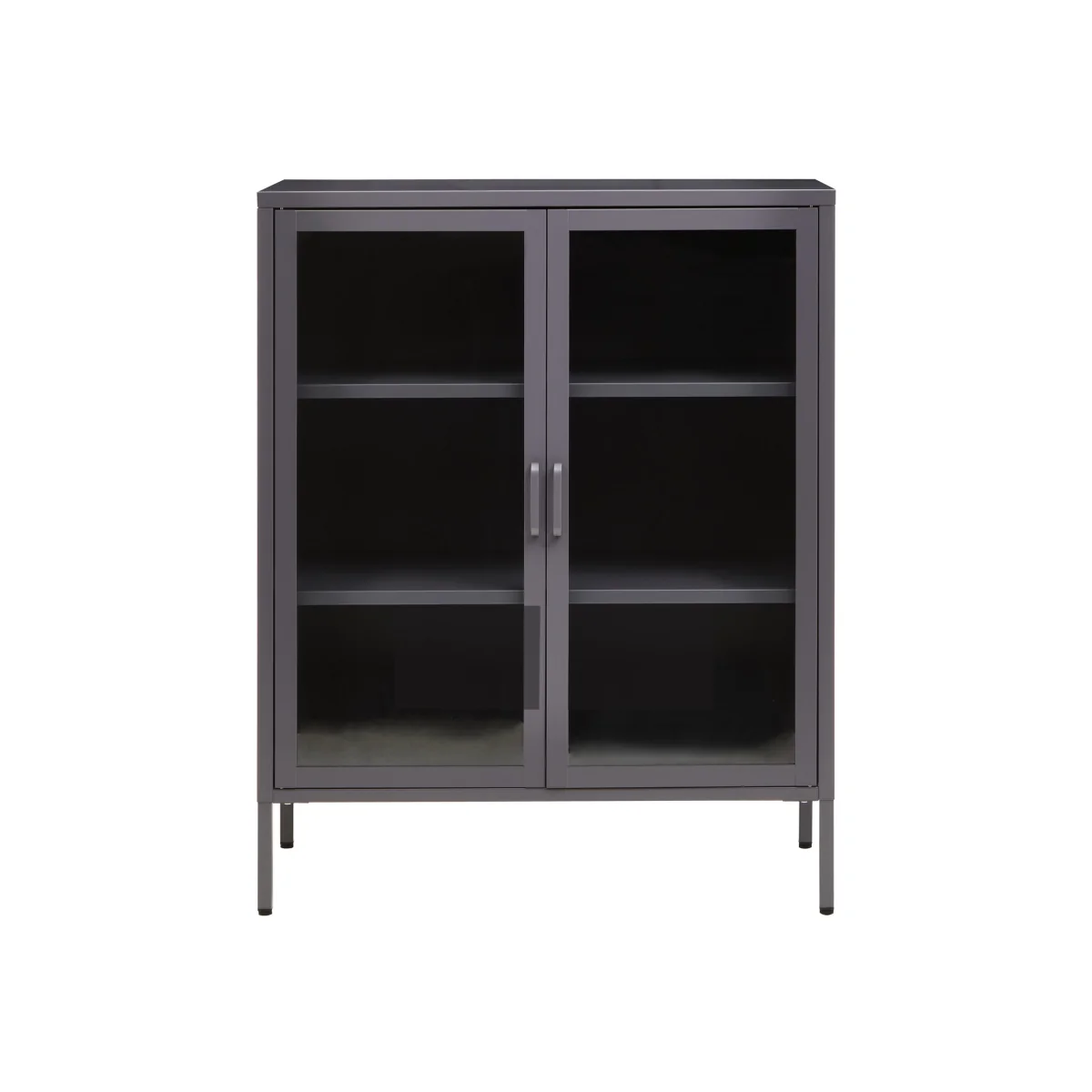 Acier Two Door Grey Metal Cabinet – image 1
