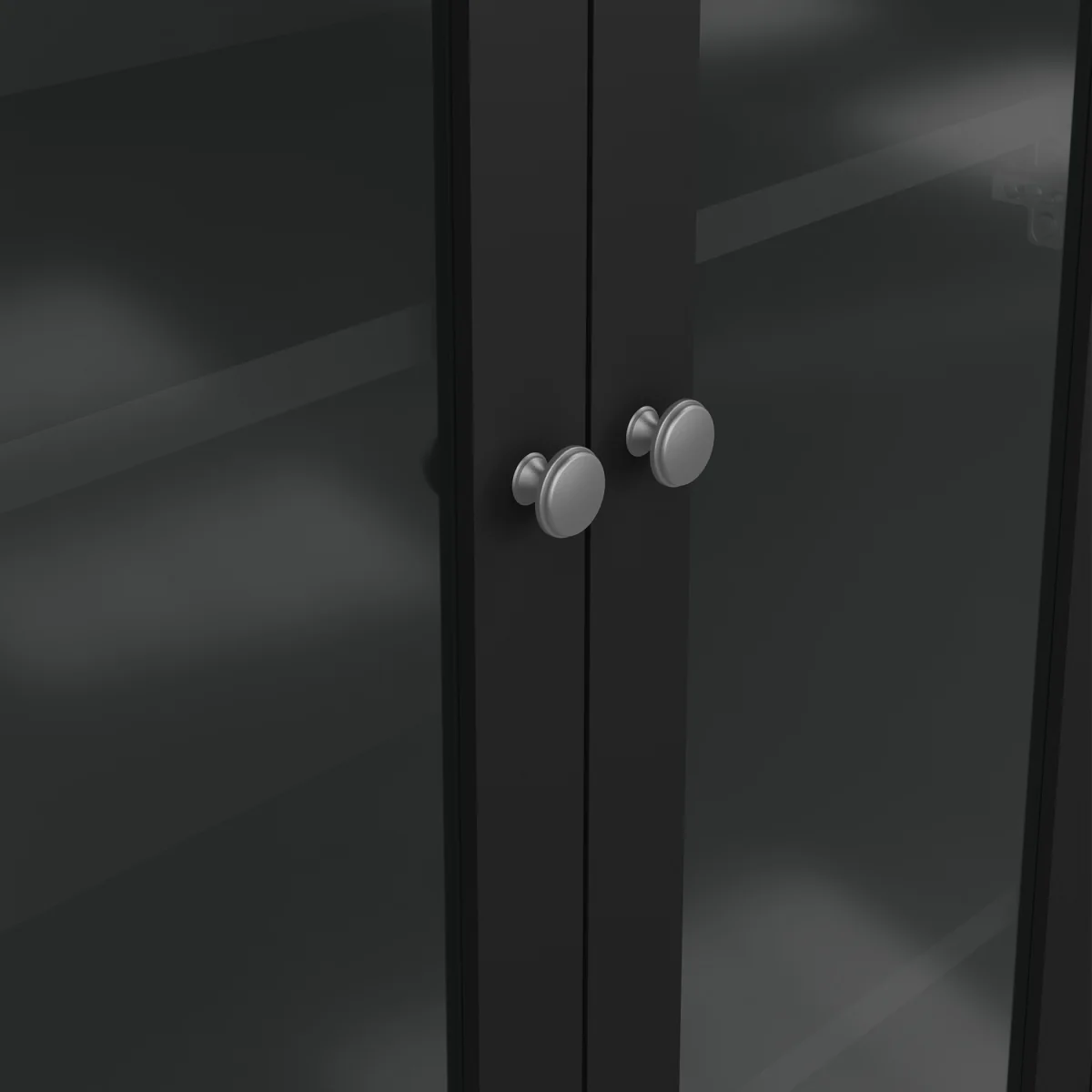 Madrid China Cabinet 2 Glass Doors with 3 Drawers in Matt Black - Matt Black – image 8