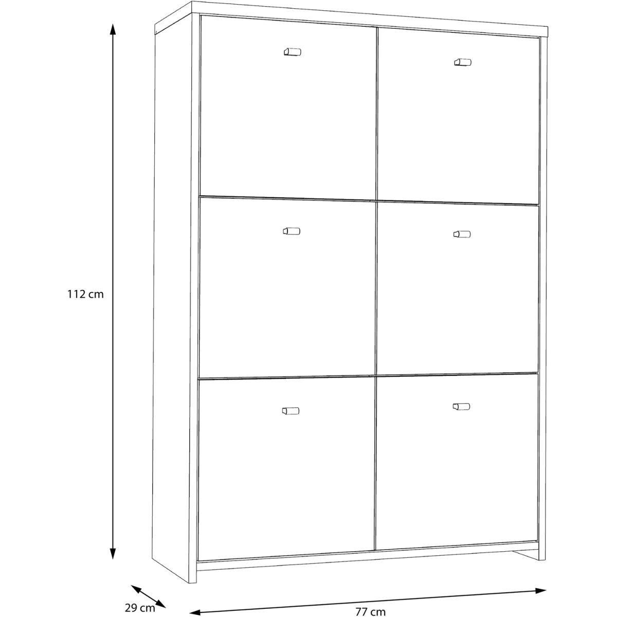 Best Chest Storage Cabinet with 6 Doors in Concrete Optic Dark Grey/Old - Wood Vintage - Dark Grey & Old Wood Vintage – image 6