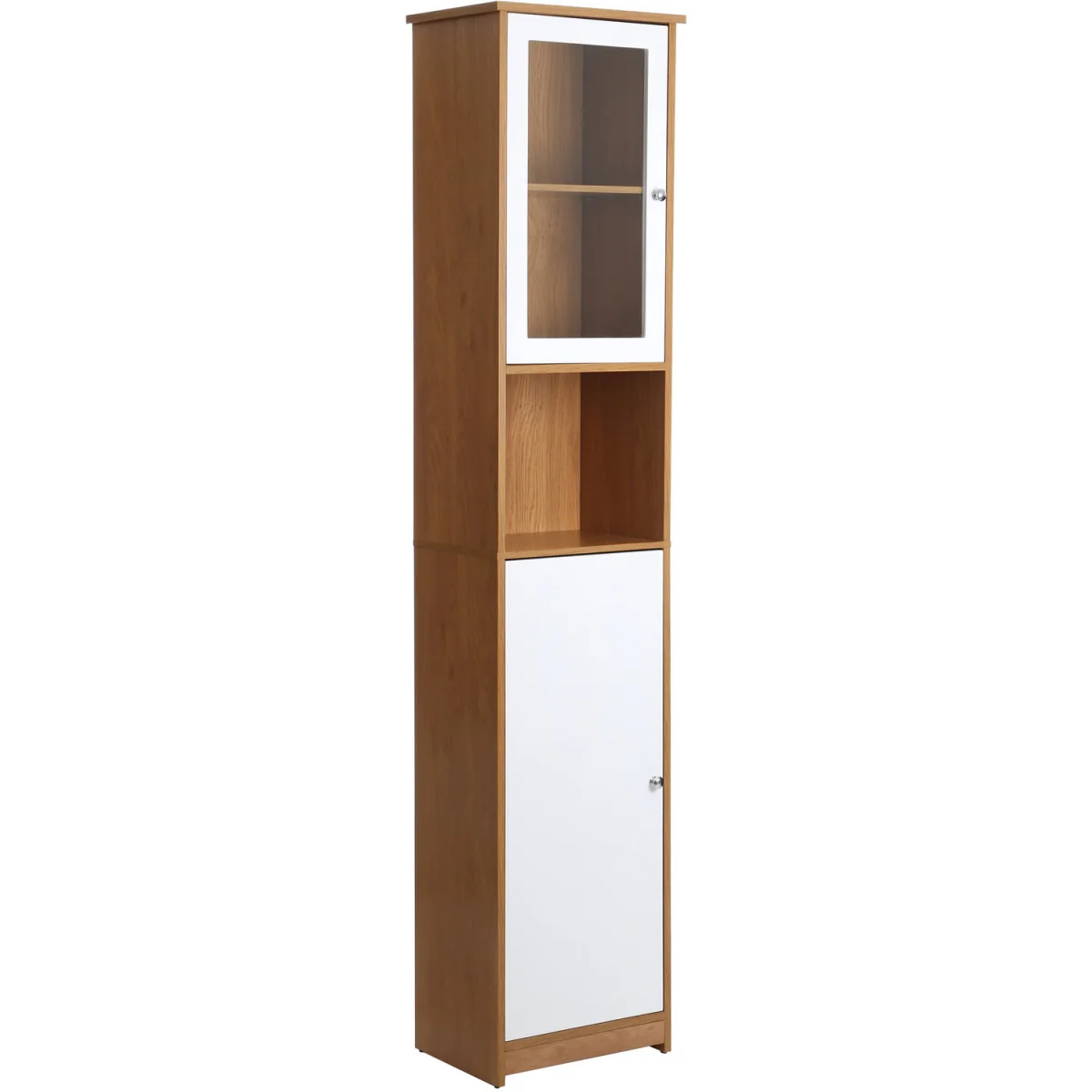 Vida 2 Door Oak Effect Floor Standing Cabinet - White – image 2
