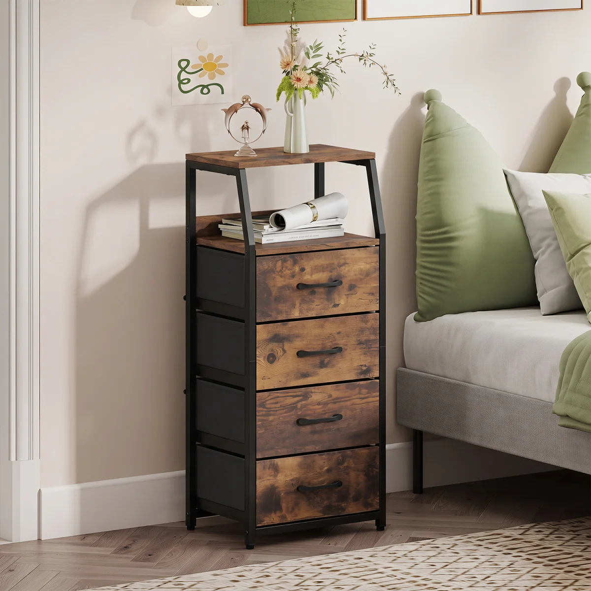 5 Drawer Storage Cabinet - Coffee – image 3