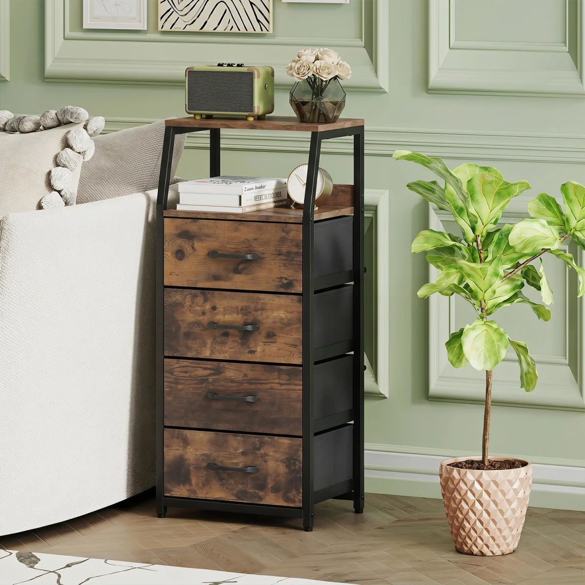 5 Drawer Storage Cabinet - Coffee – image 5