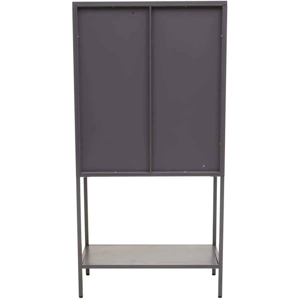 Acier Two Door Grey Metal Cabinet With Glass Doors - Grey – image 3