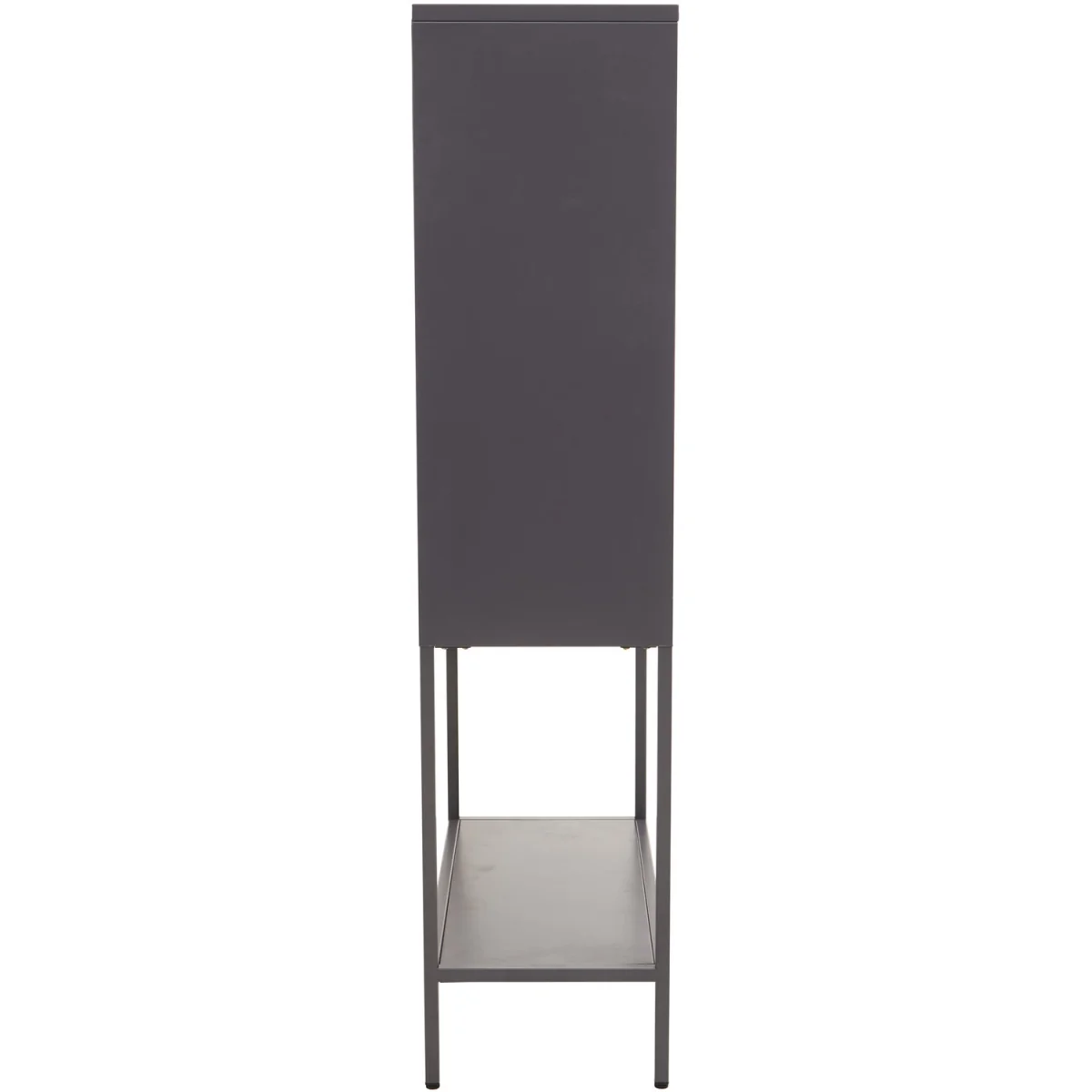 Acier Two Door Grey Metal Cabinet With Glass Doors - Grey – image 4