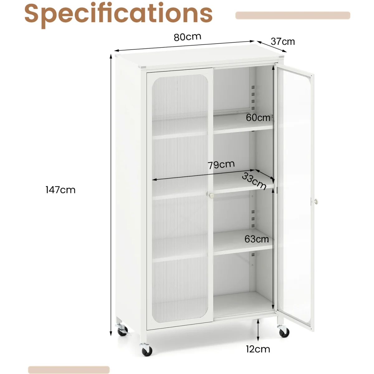 Lockable Wheeled Metal File Cabinet – image 2