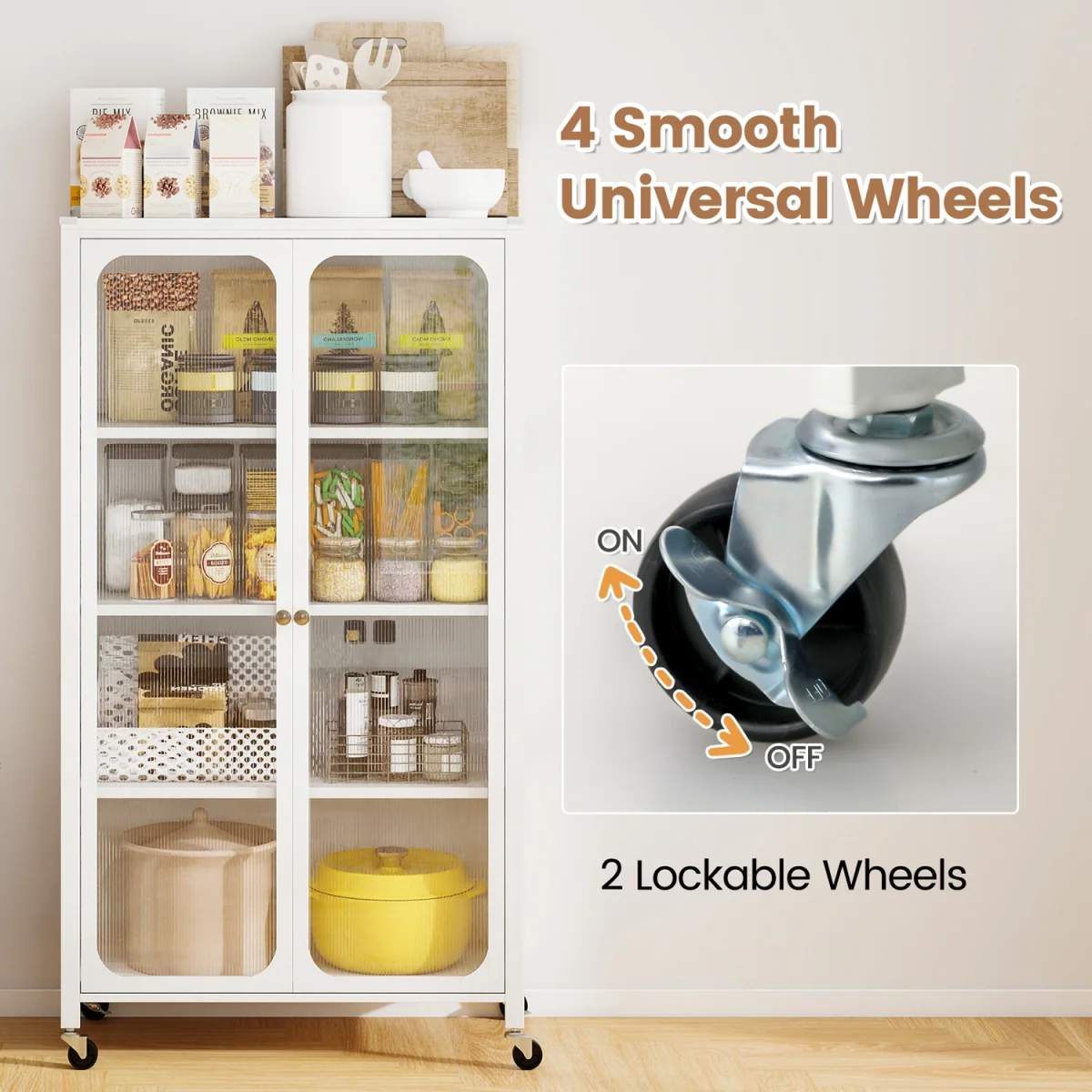 Lockable Wheeled Metal File Cabinet – image 5