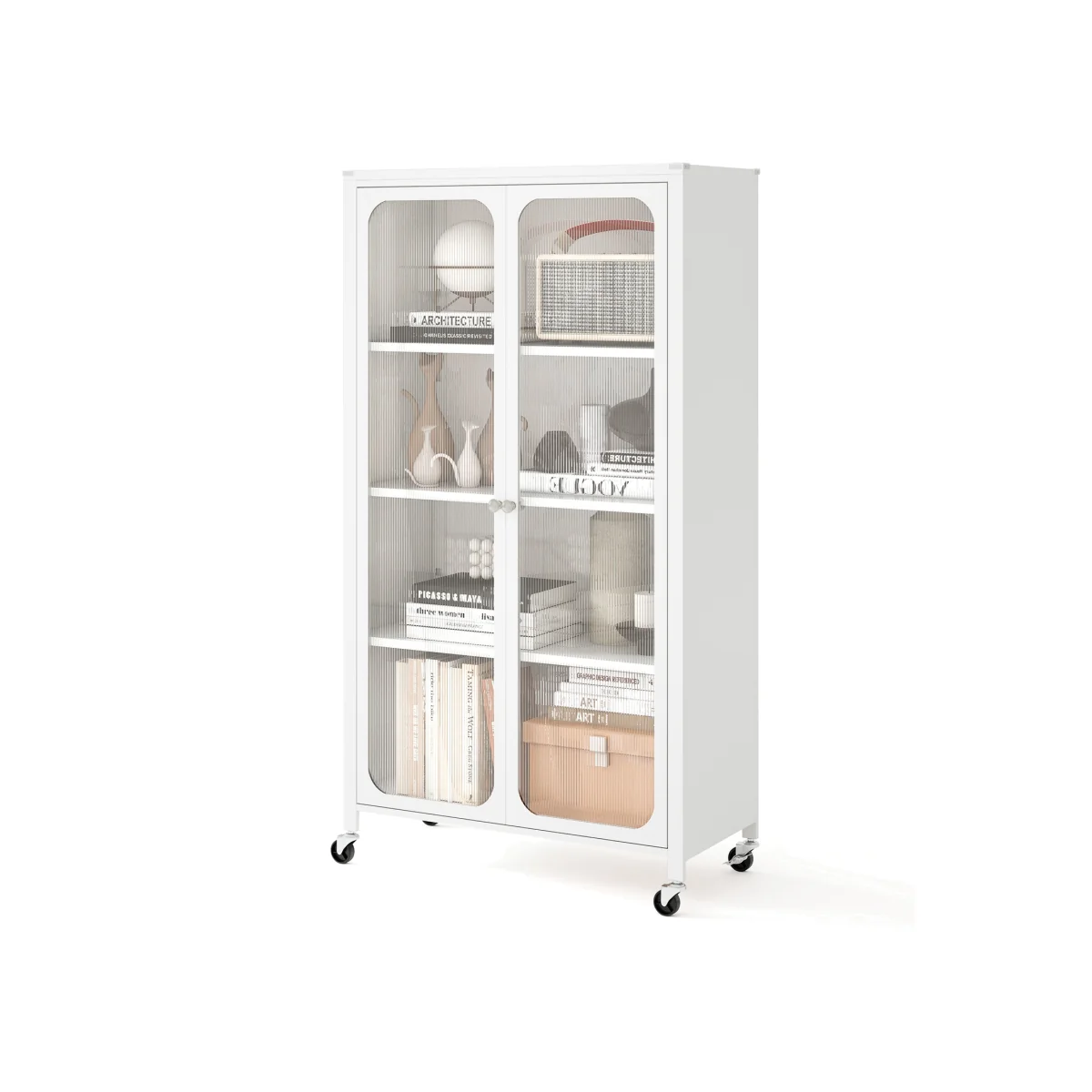 Lockable Wheeled Metal File Cabinet – image 1