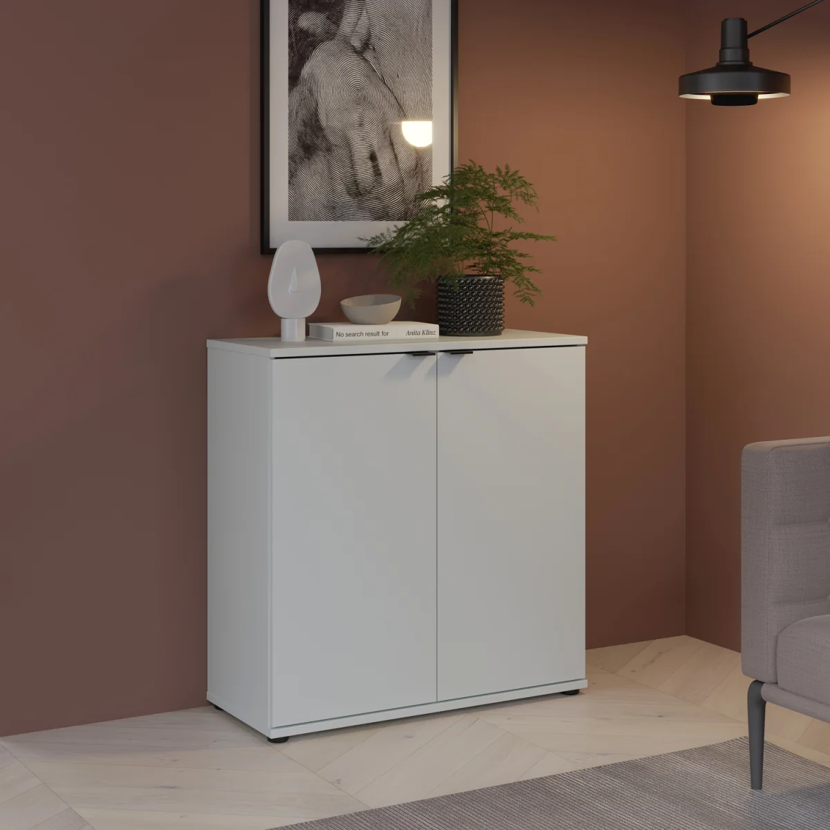 Ganymede 2 Door Cupboard - Light Grey – image 2