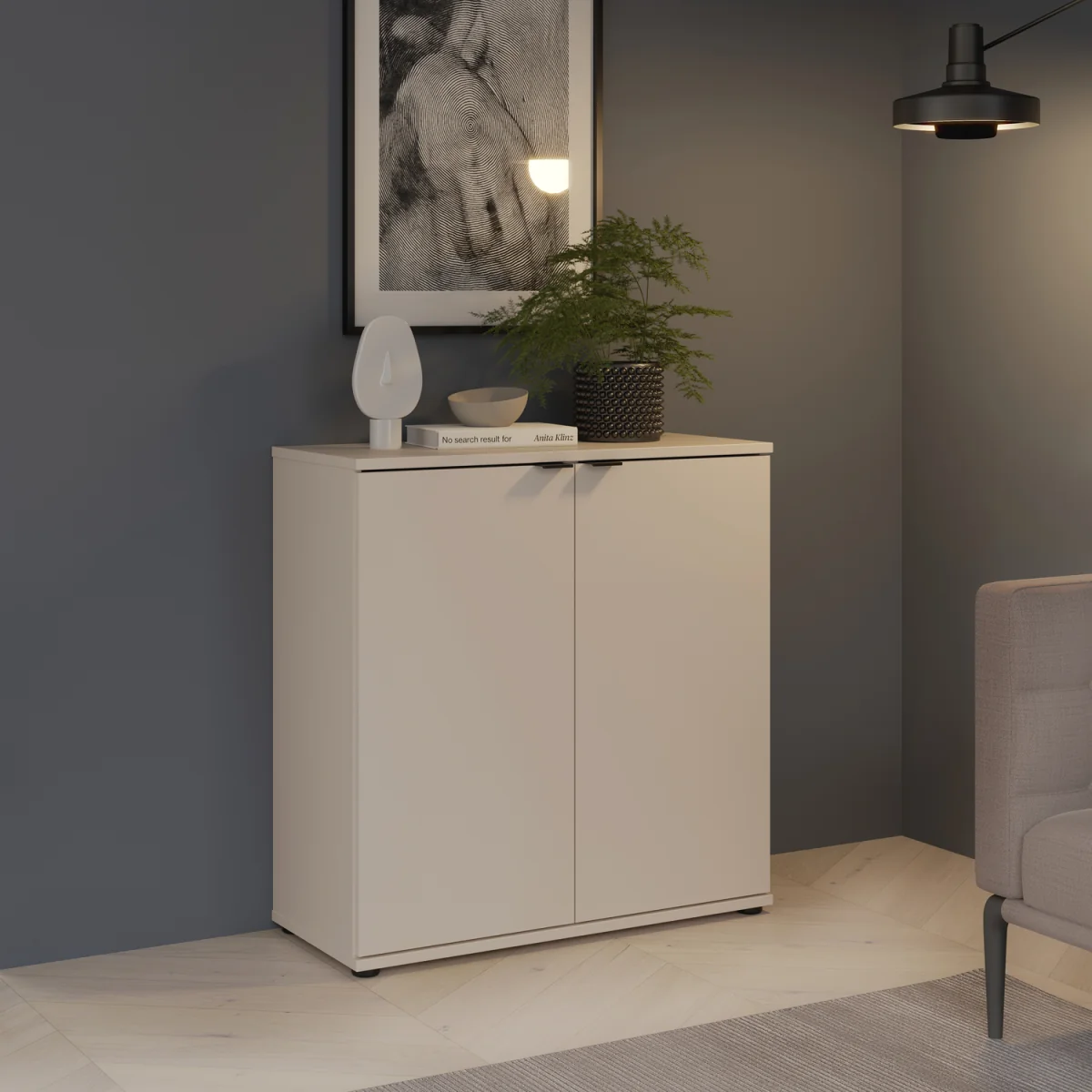 Ganymede 2 Door Cupboard - Light Grey – image 3