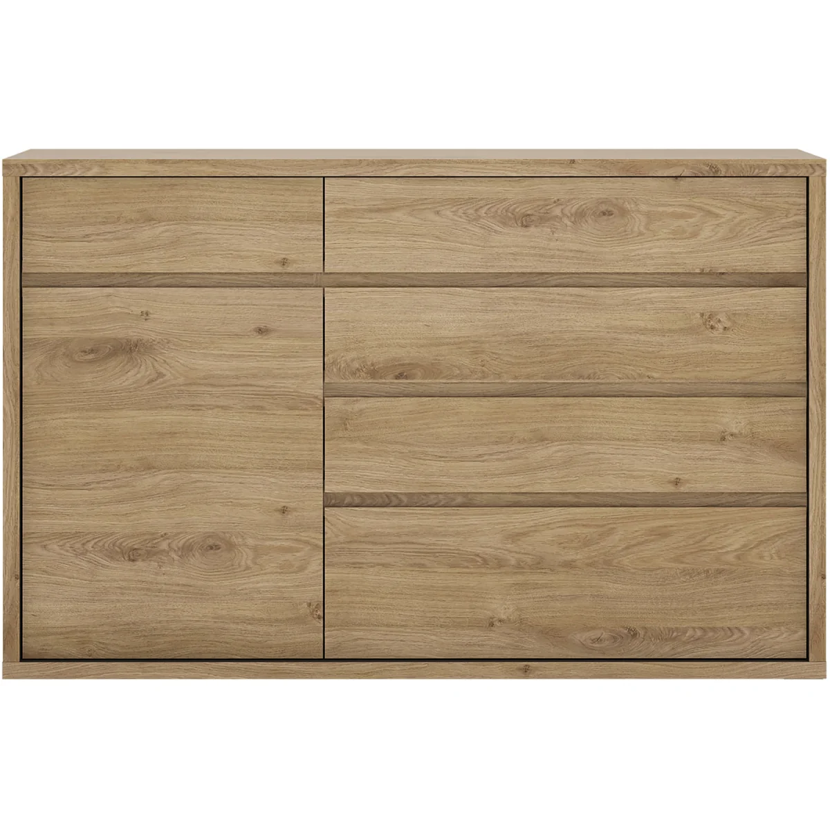 Shetland 1 Door 5 Drawer Cupboard - Oak – image 2