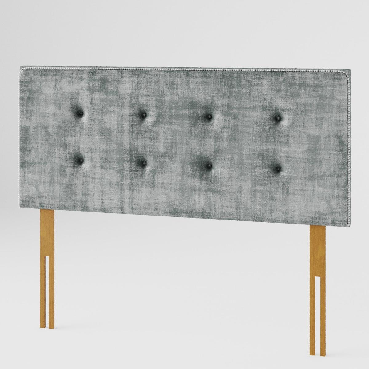 Presley Distressed Velvet Headboard Platinum – image 2