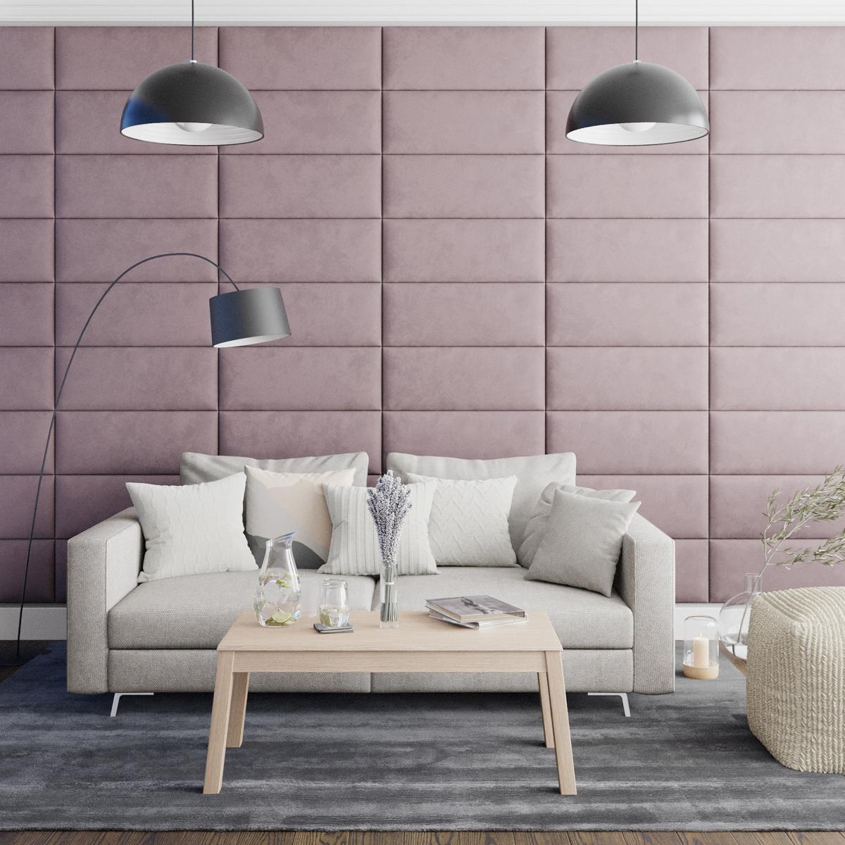 Aspire EasyMount Plush Velvet Upholstered Wall Panels Blush (Pink) – image 4