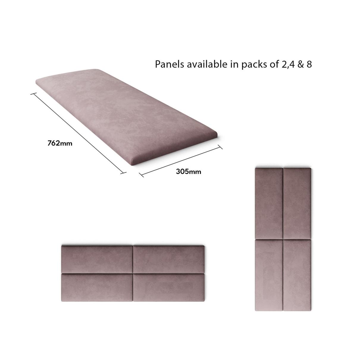 Aspire EasyMount Plush Velvet Upholstered Wall Panels Blush (Pink) – image 5
