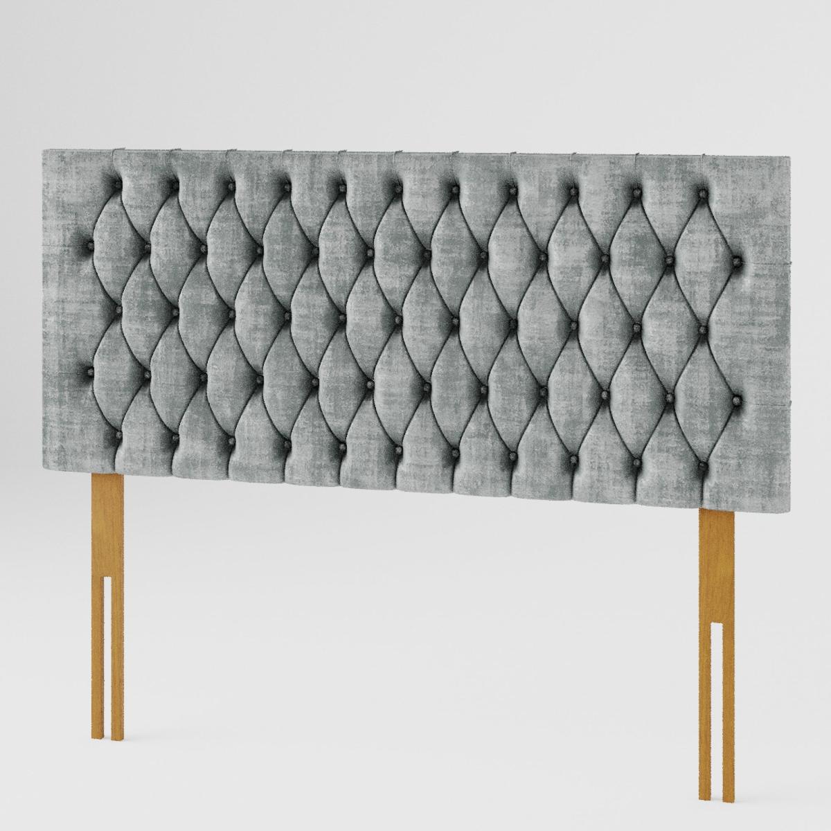 Monroe Distressed Velvet Headboard Platinum – image 2