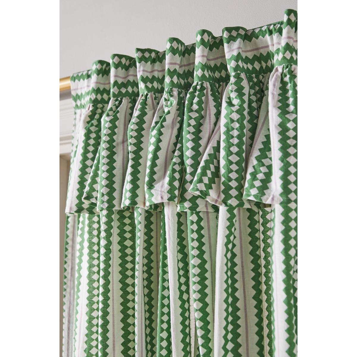 Harper Cotton Printed Stripe Valence Curtain – image 2