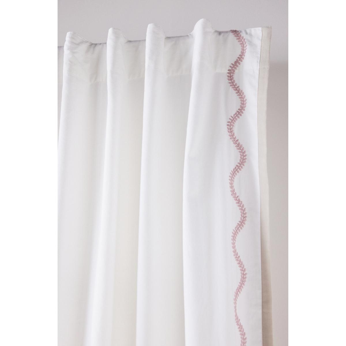 Embroidered Cotton Scalloped Border Curtain – image 2