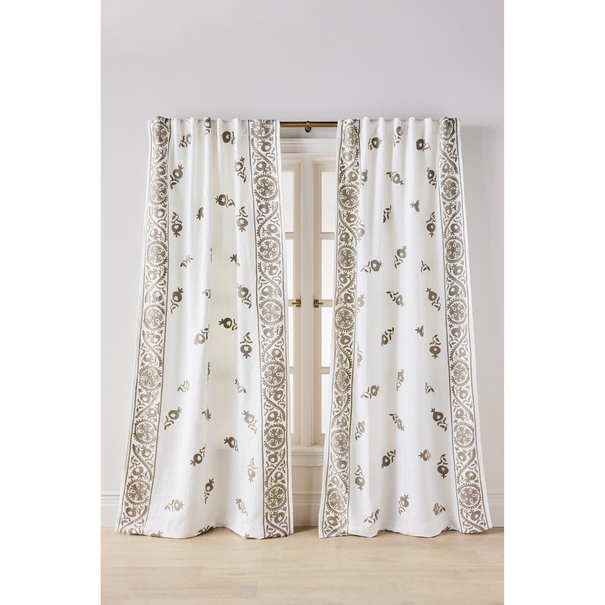 Embroidered Cotton Suzani Border Curtain – image 2