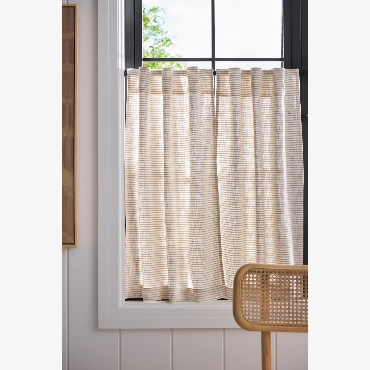 Mindra Striped Cotton Café Curtains, Set of 2 – image 1