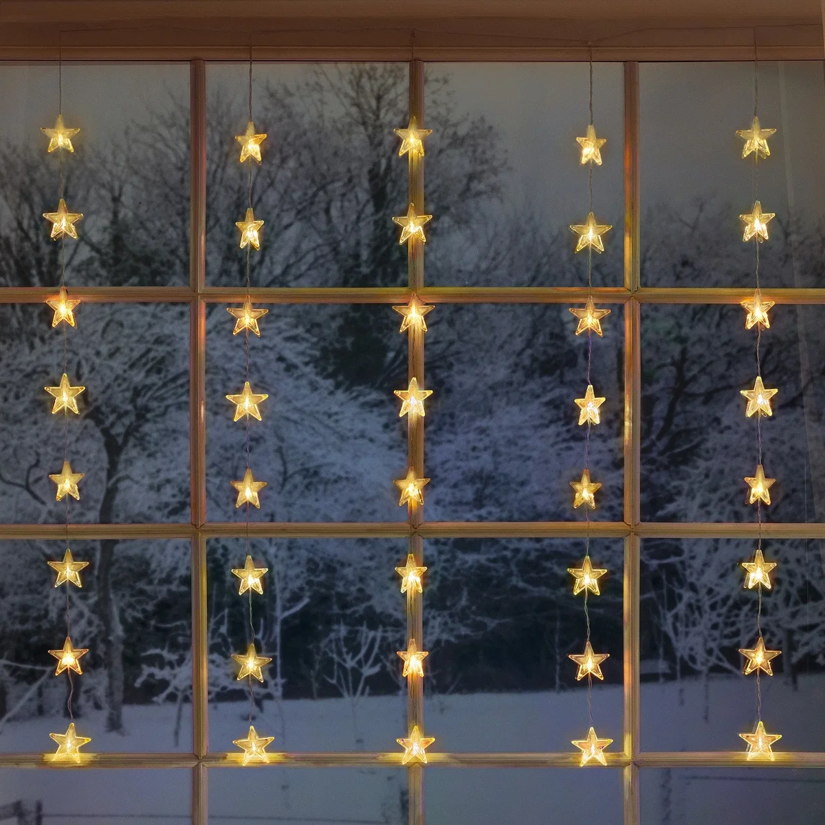 40 LED Christmas Star Curtain Lights – image 1