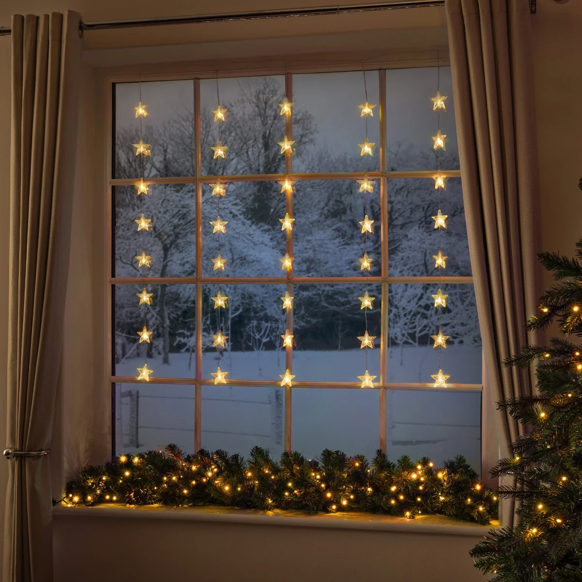 40 LED Star Christmas Curtain Lights – image 6