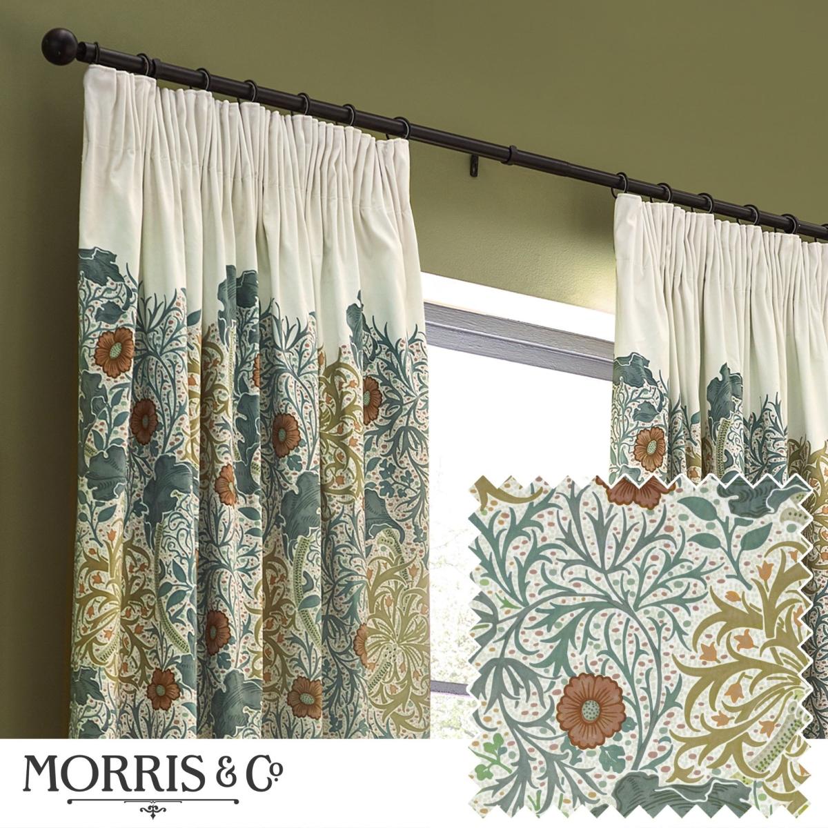 Morris & Co. Seaweed Matte Velvet Pencil Pleat Curtains – image 5