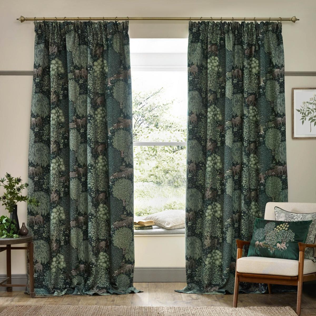 Morris & Co. The Brook Jacquard Pencil Pleat Curtains – image 2