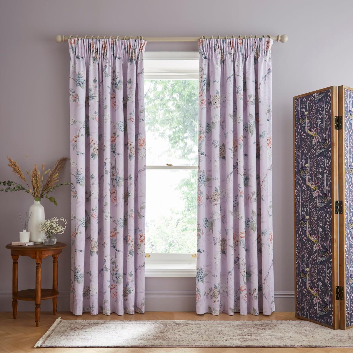 Dorma Love Bird Celadon Blackout Pencil Pleat Curtains Celadon – image 3