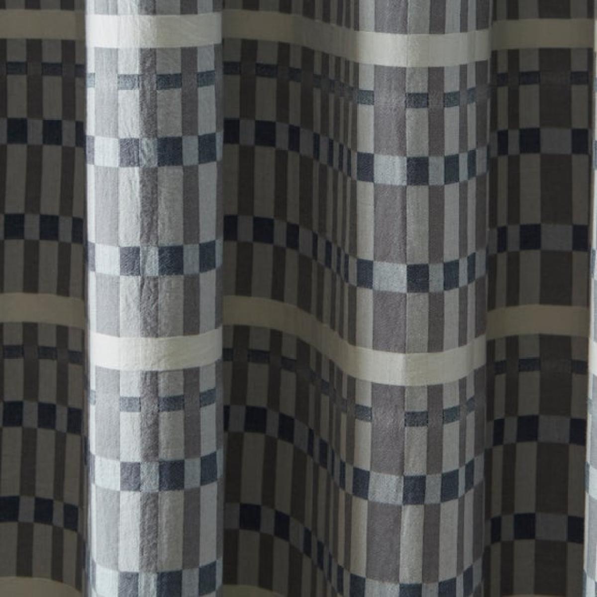 Ash Geometric Blackout Eyelet Curtains – image 3