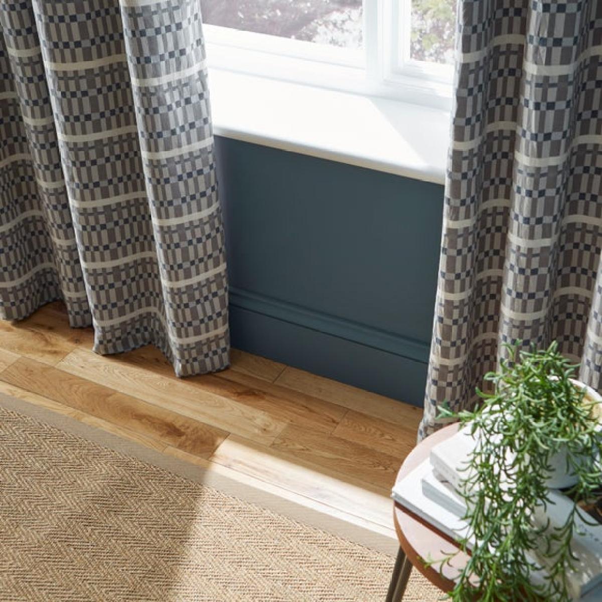Ash Geometric Blackout Eyelet Curtains – image 4