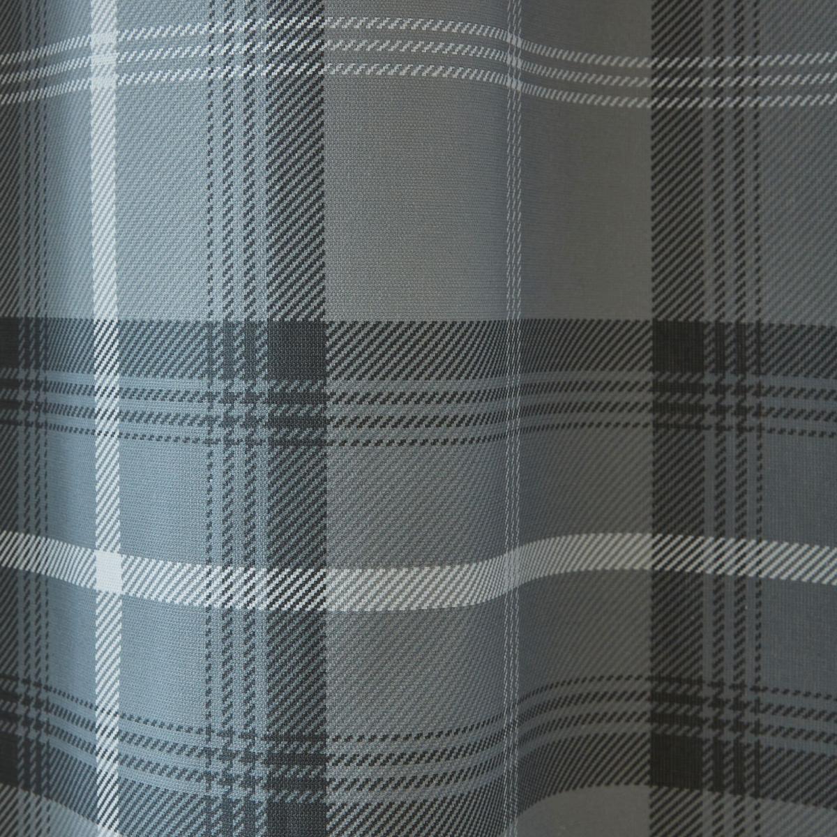 Oswald Checked Eyelet Curtains Grey – image 3