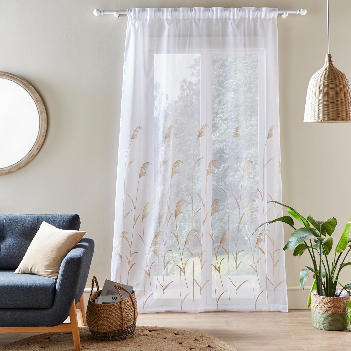 Embroidered Grasses Slot Top Single Voile Panel – image 2