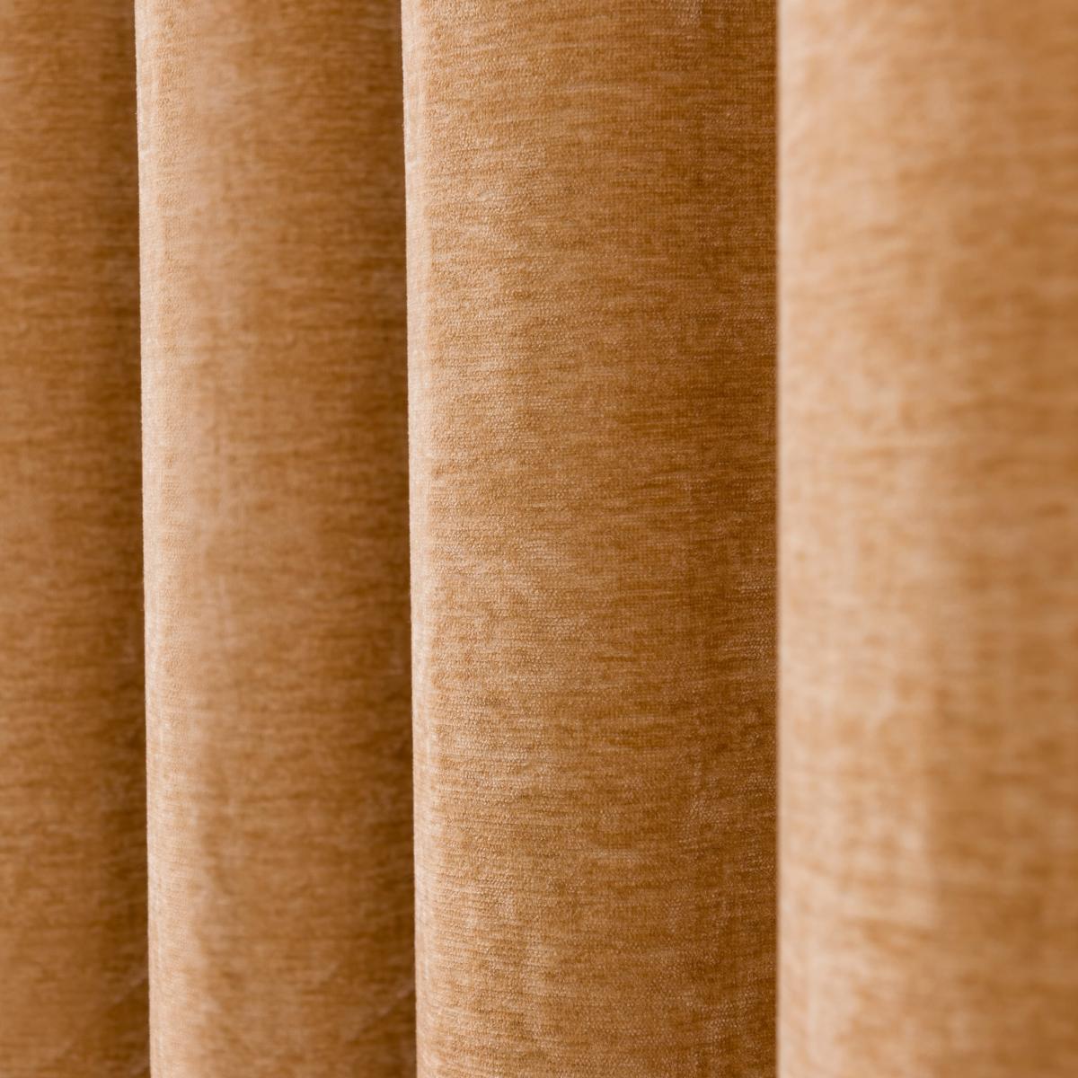 Vintage Chenille Pencil Pleat Curtains Honey – image 3