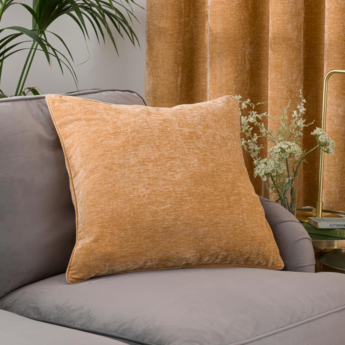 Vintage Chenille Pencil Pleat Curtains Honey – image 6