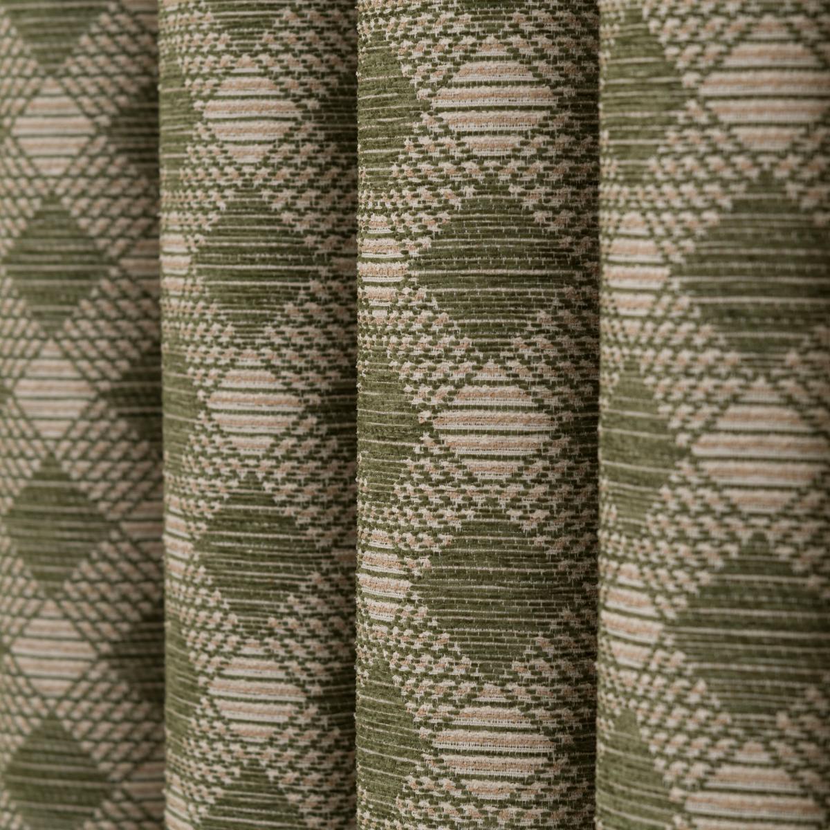 Brody Check Thermal Eyelet Curtains Olive – image 3