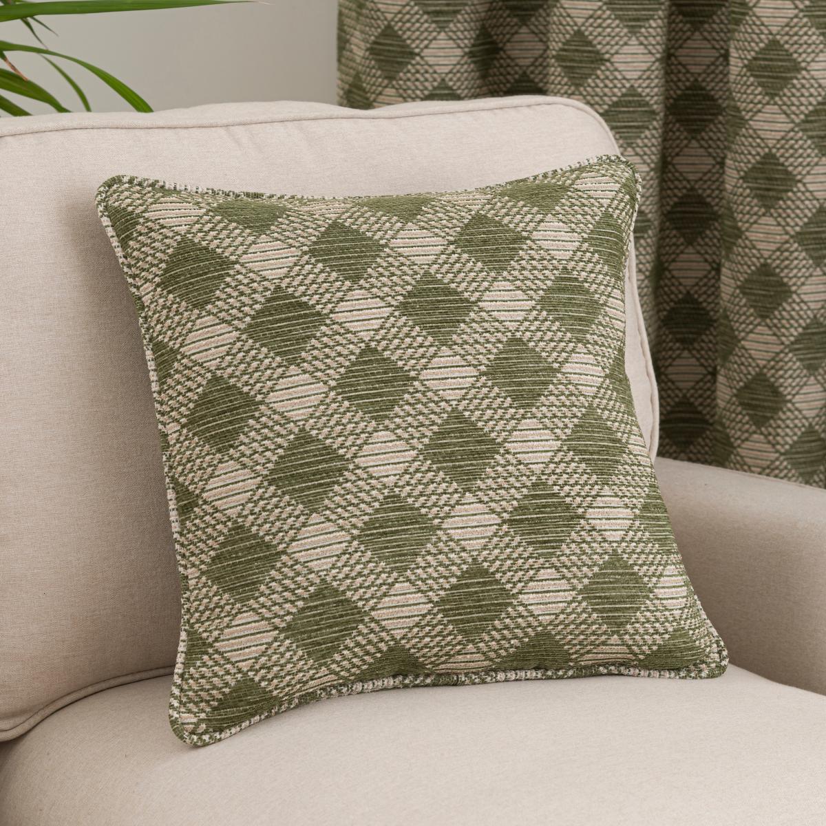 Brody Check Thermal Eyelet Curtains Olive – image 6