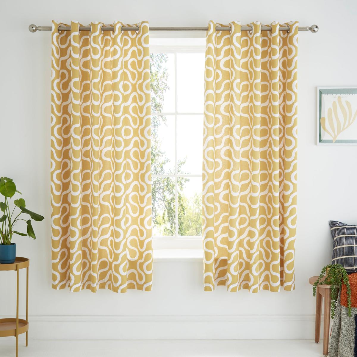 Elements Wiggins Wiggle Blackout Eyelet Curtains Ochre – image 4