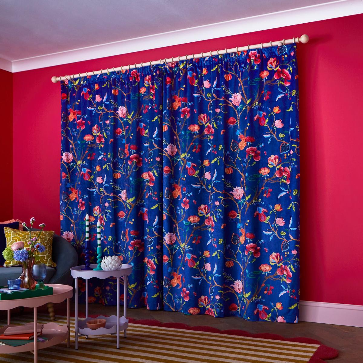 Sophie Robinson Midnight Garden Pencil Pleat Single Curtain – image 2